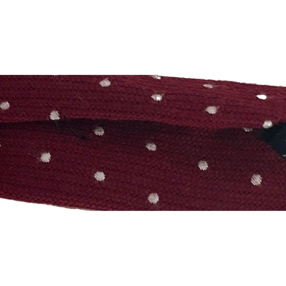J. Crew Wool Necktie Slim 81% Wool 19% Silk Red Polka dot Blended 2.5 Wide X 55”